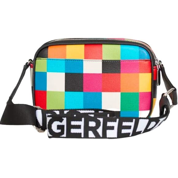 NWT Karl Lagerfeld Paris Maybelle Multicolor Crossbody Camera Bag Purse Handbag - Picture 5 of 9